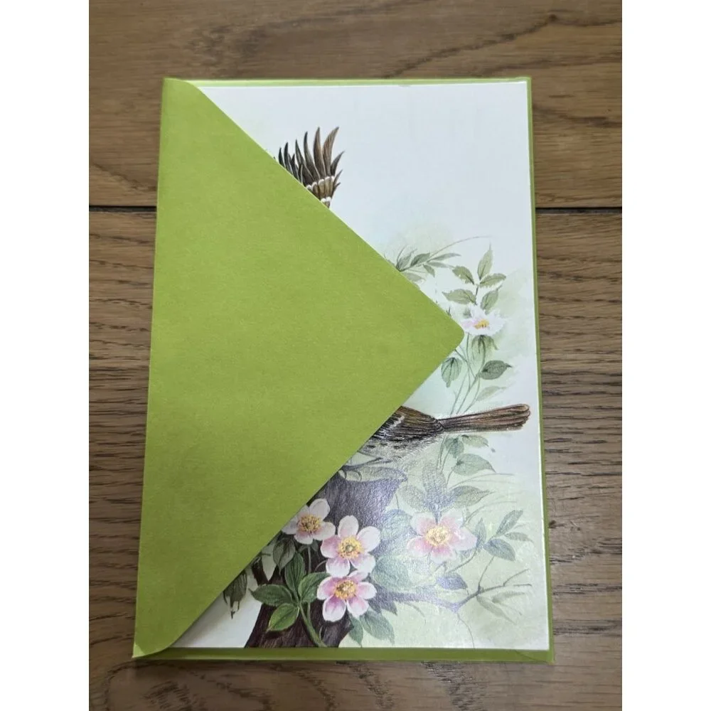 VTG‎ A Sunshine Card Birds Embossed Made In USA Nature Country READ